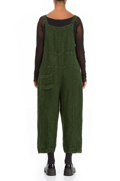 Strappy Shamrock Green Mélange Linen Jumpsuit 2