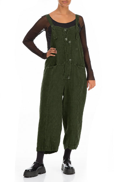 Strappy Shamrock Green Mélange Linen Jumpsuit 4