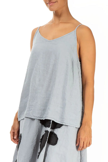 Trägerloses silber-graues Leinen-Camisole-Top
