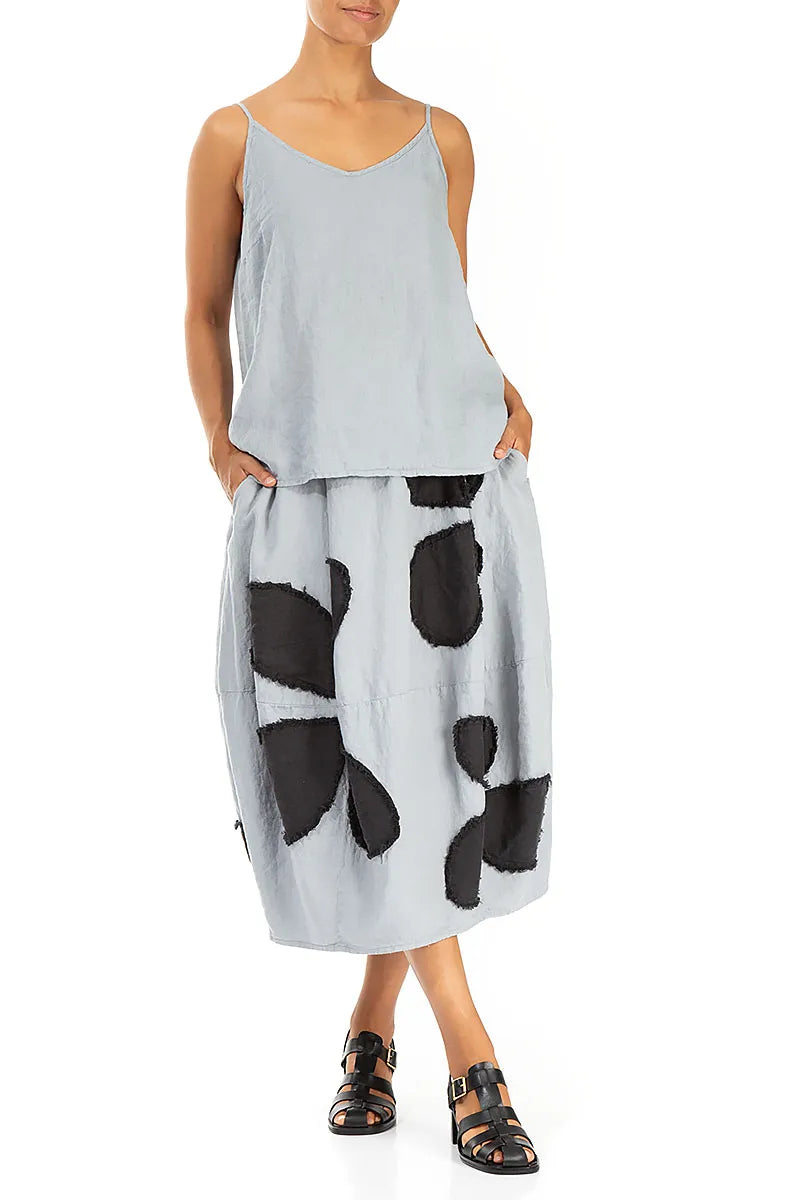 Trägerloses silber-graues Leinen-Camisole-Top