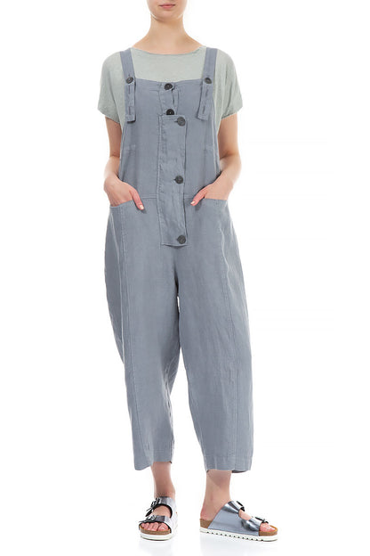 Strappy Storm Grey Linen Jumpsuit 4