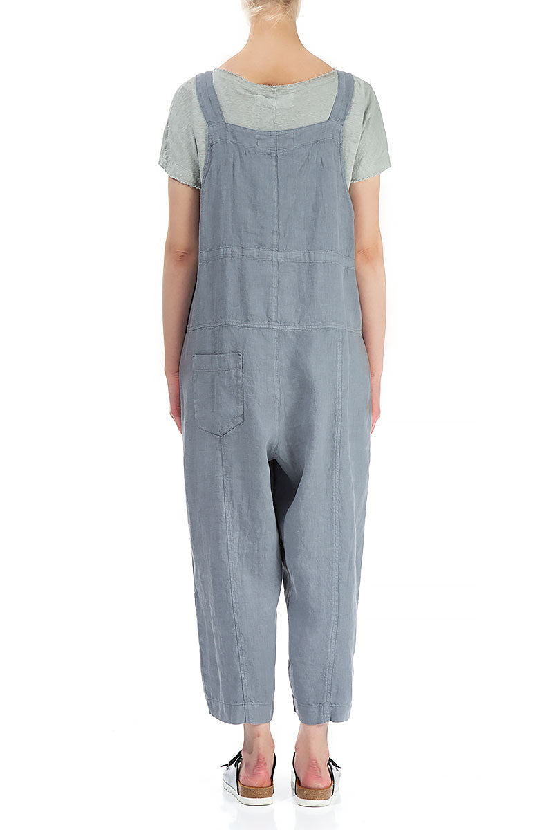 Strappy Storm Grey Linen Jumpsuit 2