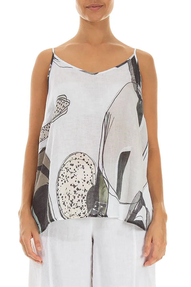 Strappy Tumbled Stone Linen Camisole Top