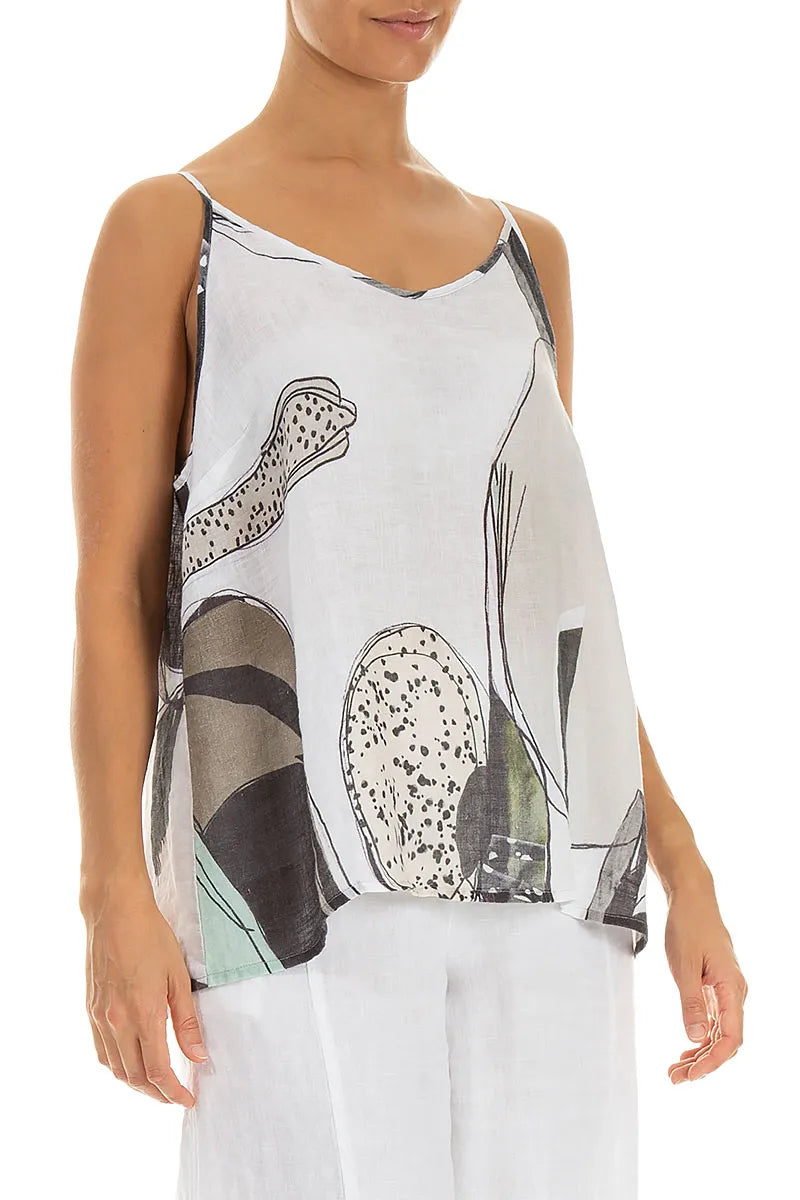 Strappy Tumbled Stone Linen Camisole Top