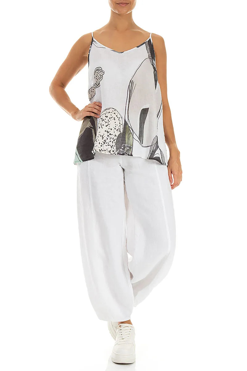 Strappy Tumbled Stone Linen Camisole Top