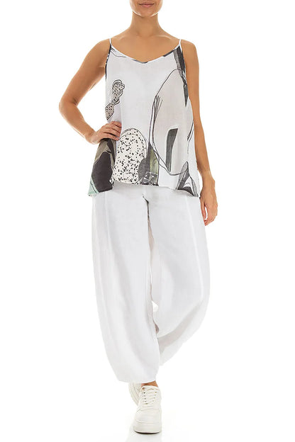 Strappy Tumbled Stone Linen Camisole Top