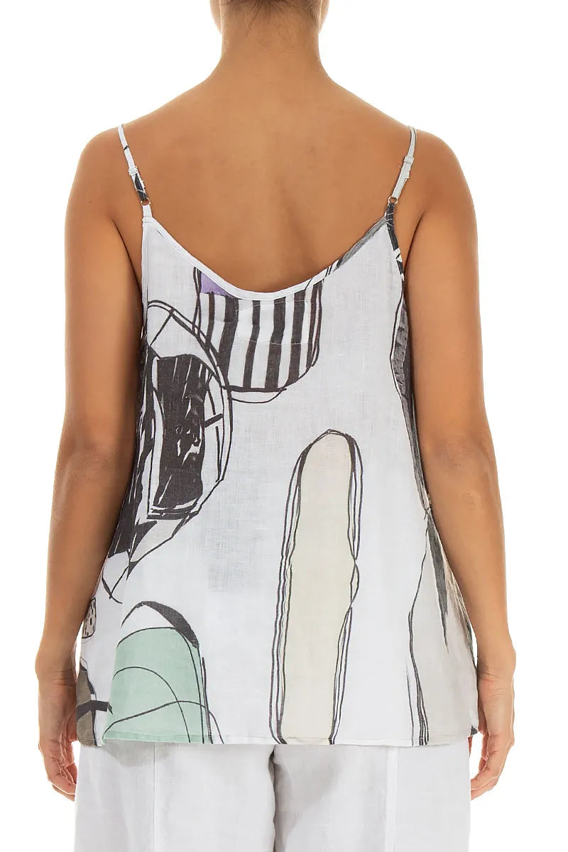 Strappy Tumbled Stone Linen Camisole Top 2