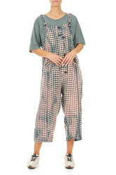 Strappy Vintage Check Linen Jumpsuit 3