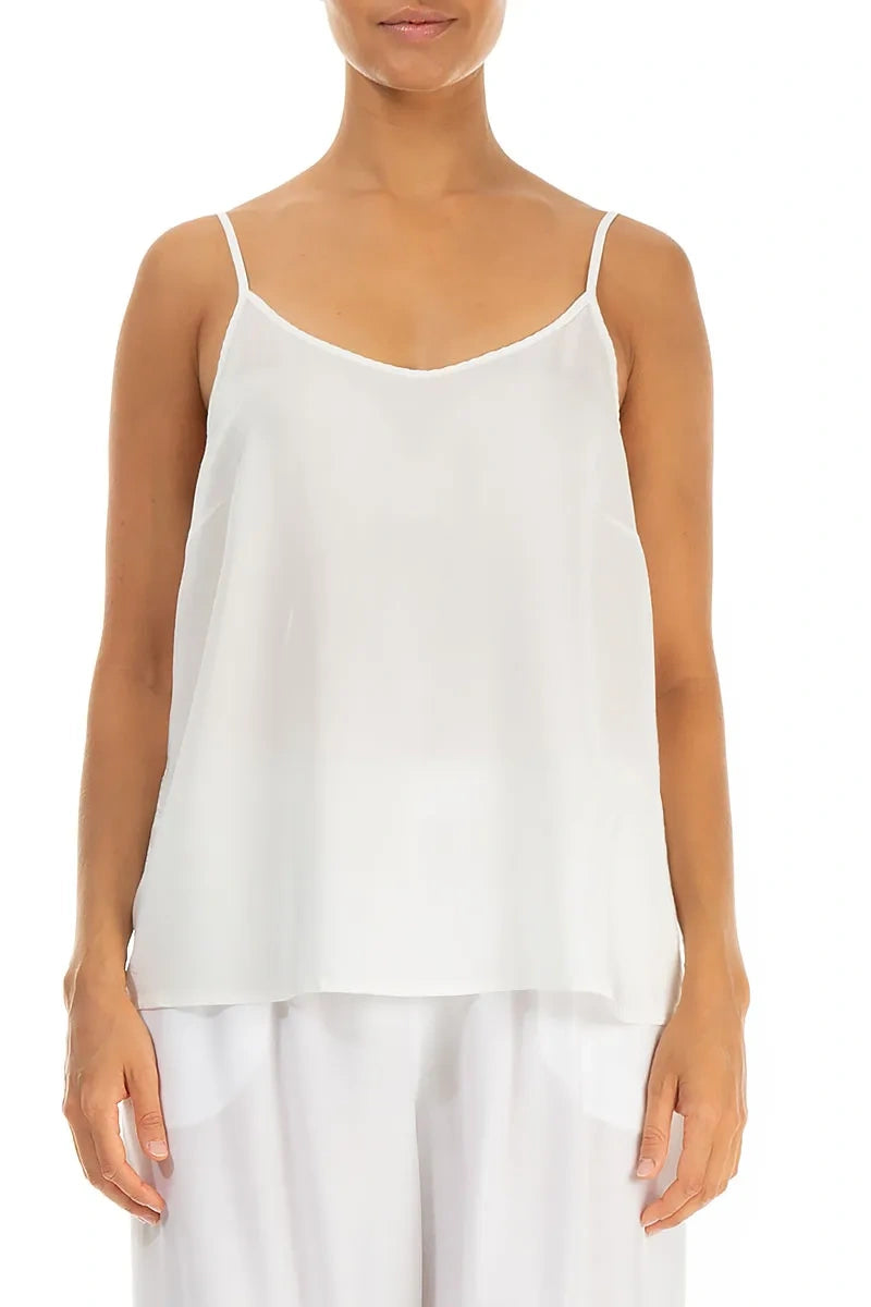 Trägerloses weißes Seiden-Bambus-Camisole-Top