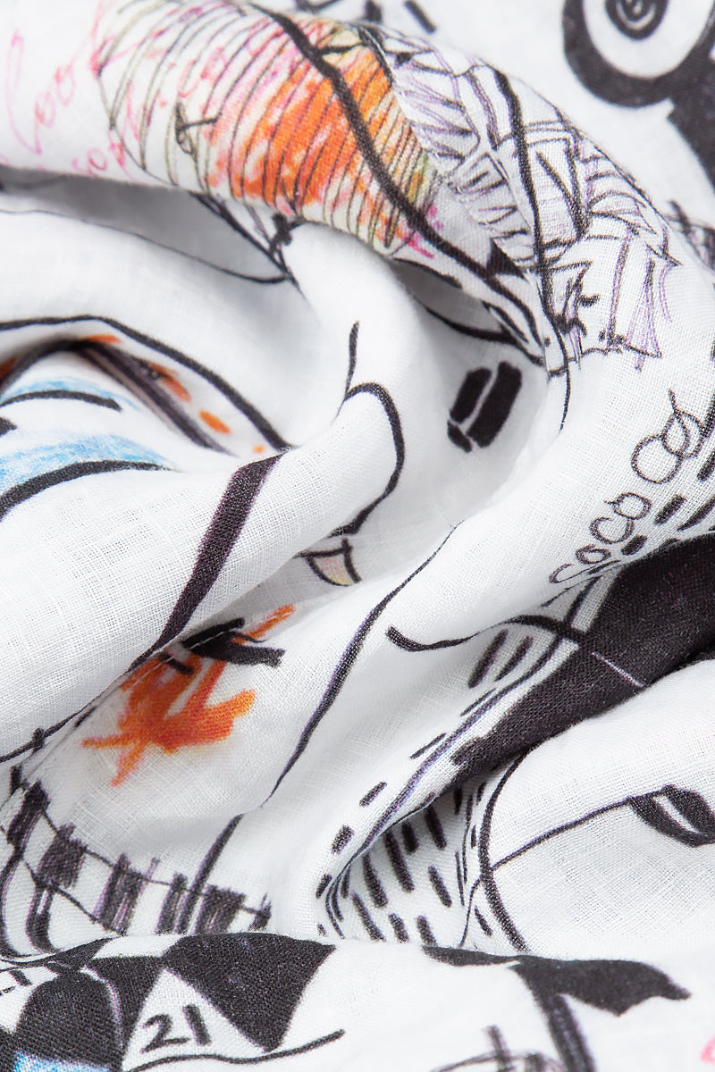Street Art Gauze Linen Scarf 4