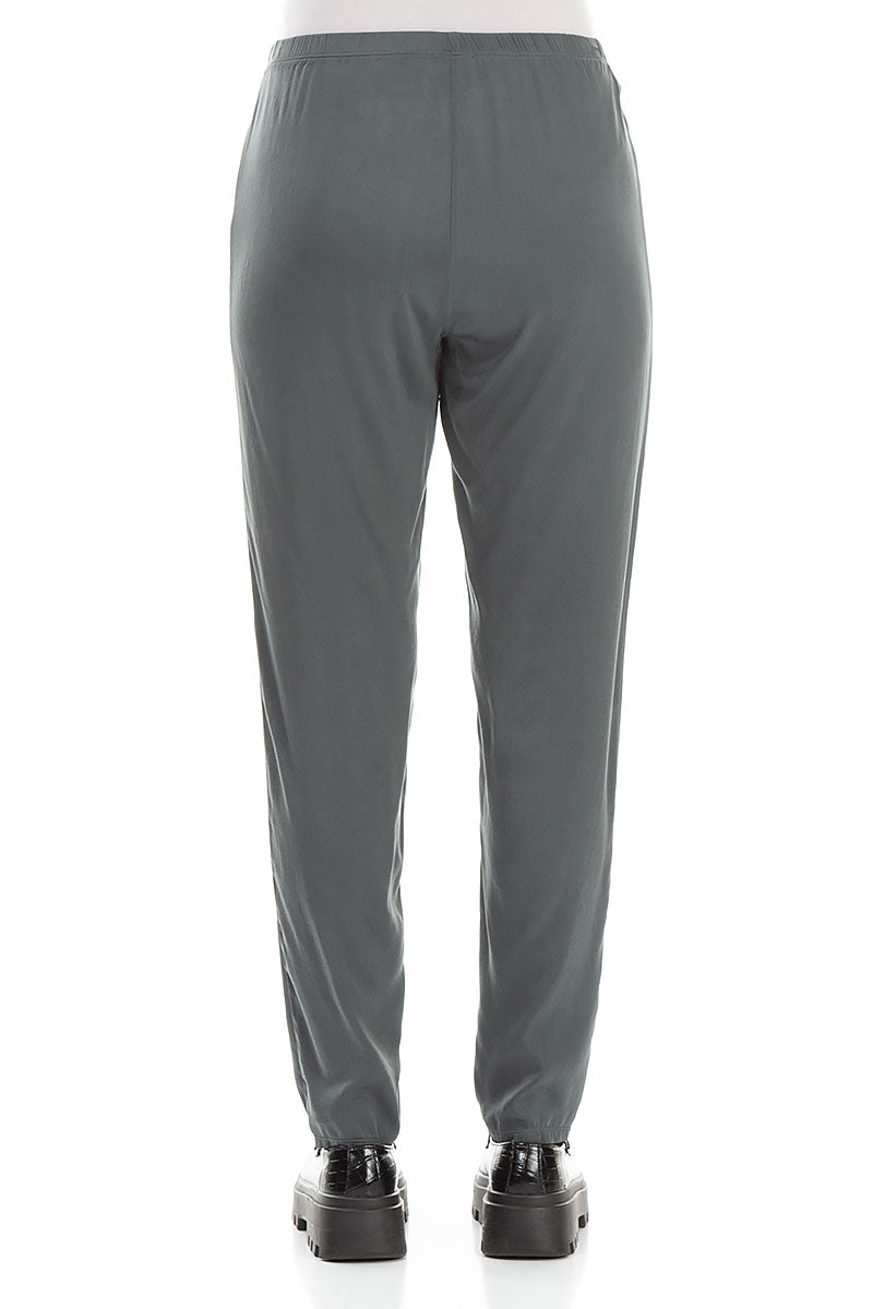 Forest Grey Silk Leggings 2