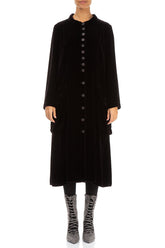 Stylish Long Vintage Violet Silk Velvet Jacket 1