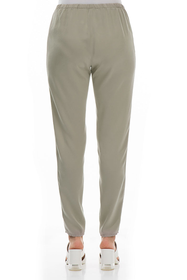 Stylish Olive Silk Leggings 2