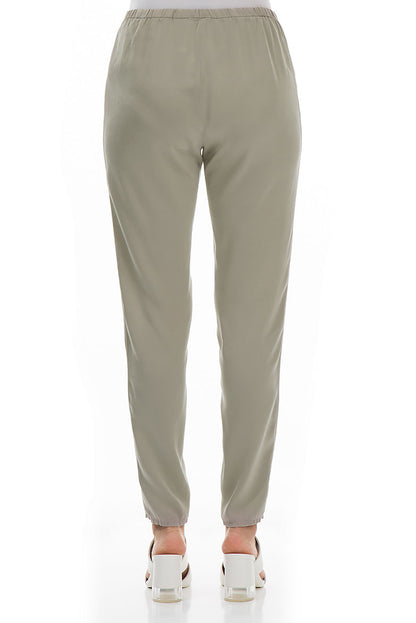 Stylish Olive Silk Leggings 2