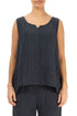 Sweetheart Neck Crinkled Graphite Silk Top 1