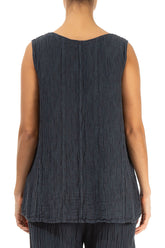 Sweetheart Neck Crinkled Graphite Silk Top 2