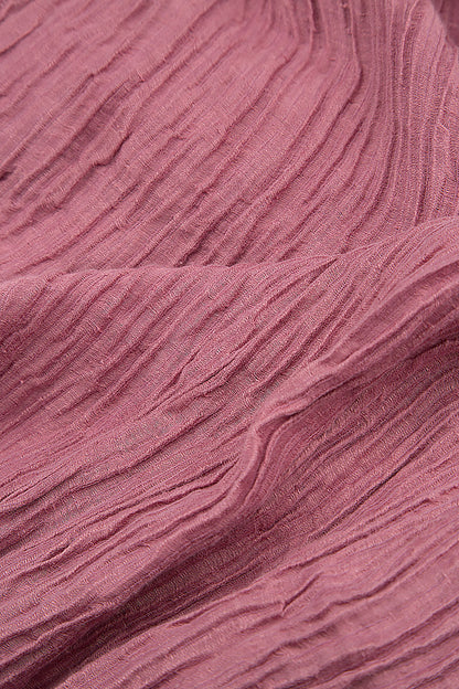 Sweetheart Neck Crinkled Mauve Taupe Silk Top 5