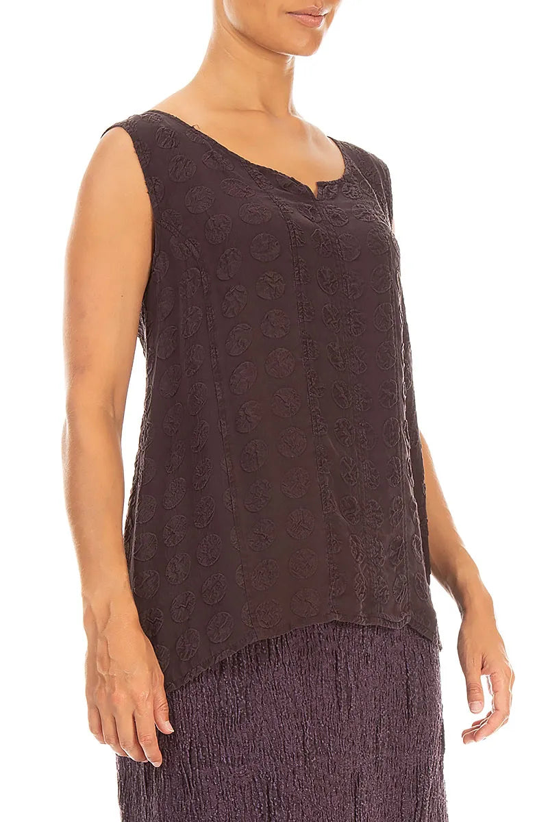 Sweetheart Neck Deep Plum Bubble Silk Top 3