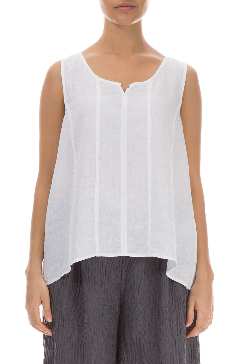 Sweetheart Neck White Linen Top 1