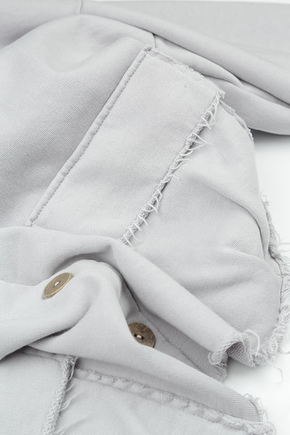 Veste boxy en coton French Terry gris perle