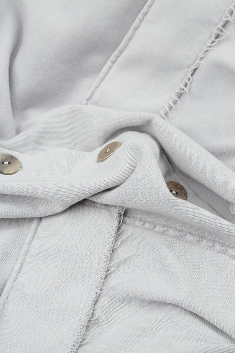 Veste boxy en coton French Terry gris perle