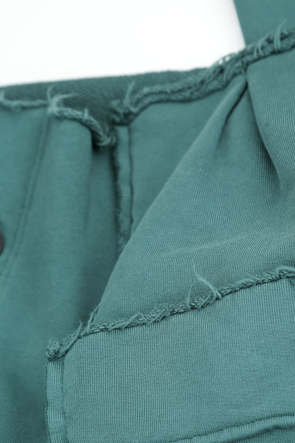 Boxy Deep Turquoise French Terry Cotton Jacket 5