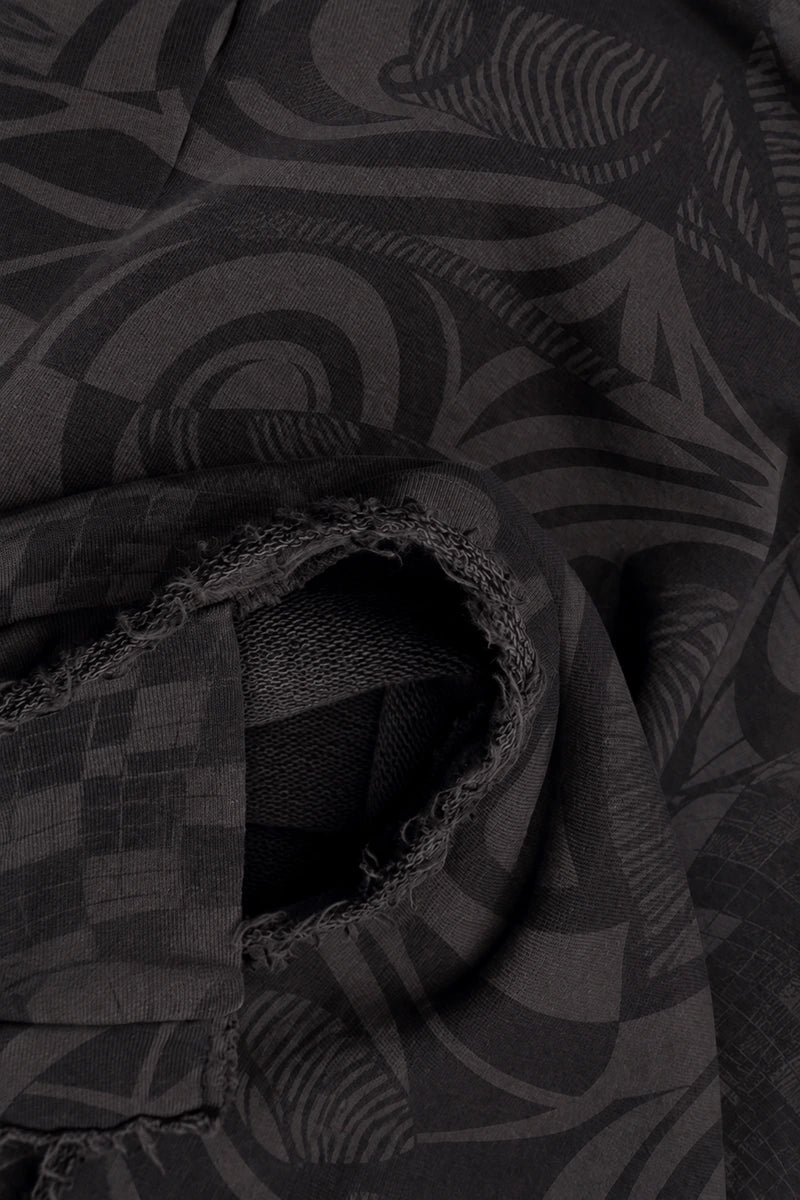 Asymmetric Charcoal Orbit French Terry Cotton Blouse 5