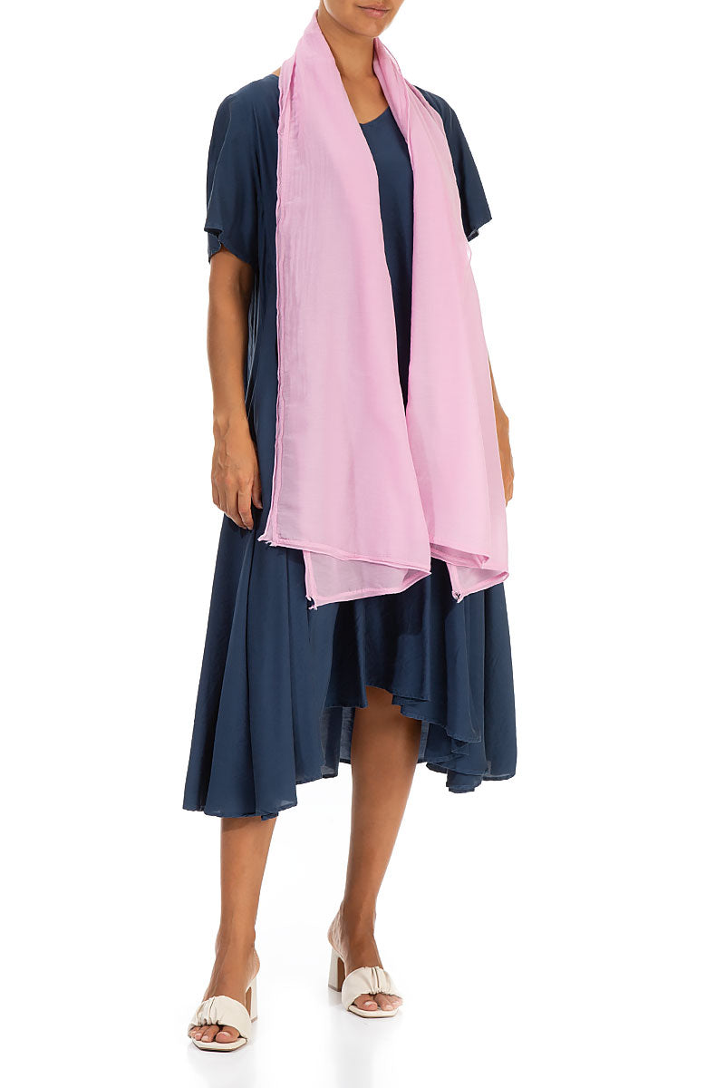 Taffy Pink Silk Cotton Scarf 2