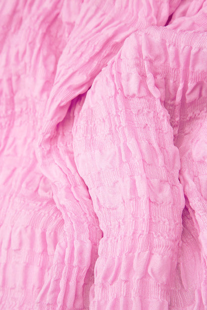 Taffy Pink Textured Kaftan Silk Blouse 5