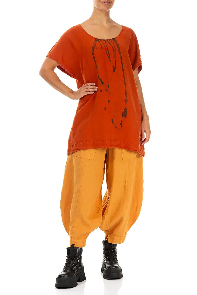 Taper Amber Linen Trousers 4