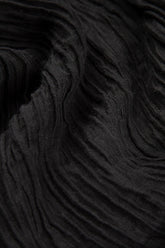 Elegant Taper Crinkled Black Silk Trousers 4