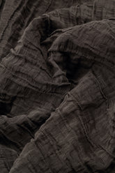 Taper Crinkled Forest Brown Silk Linen Trousers 4