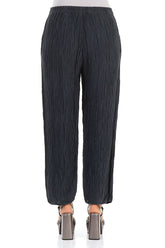 Taper Crinkled Graphite Silk Trousers 2
