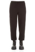 Taper Cropped Black Cotton Jersey Trousers 1