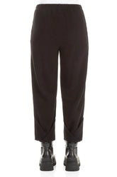 Taper Cropped Black Cotton Jersey Trousers 2
