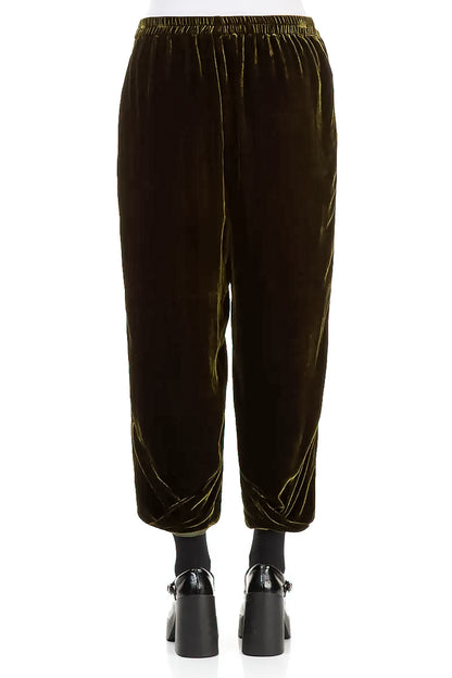 Pantalon fuselé en velours de soie Golden Sage