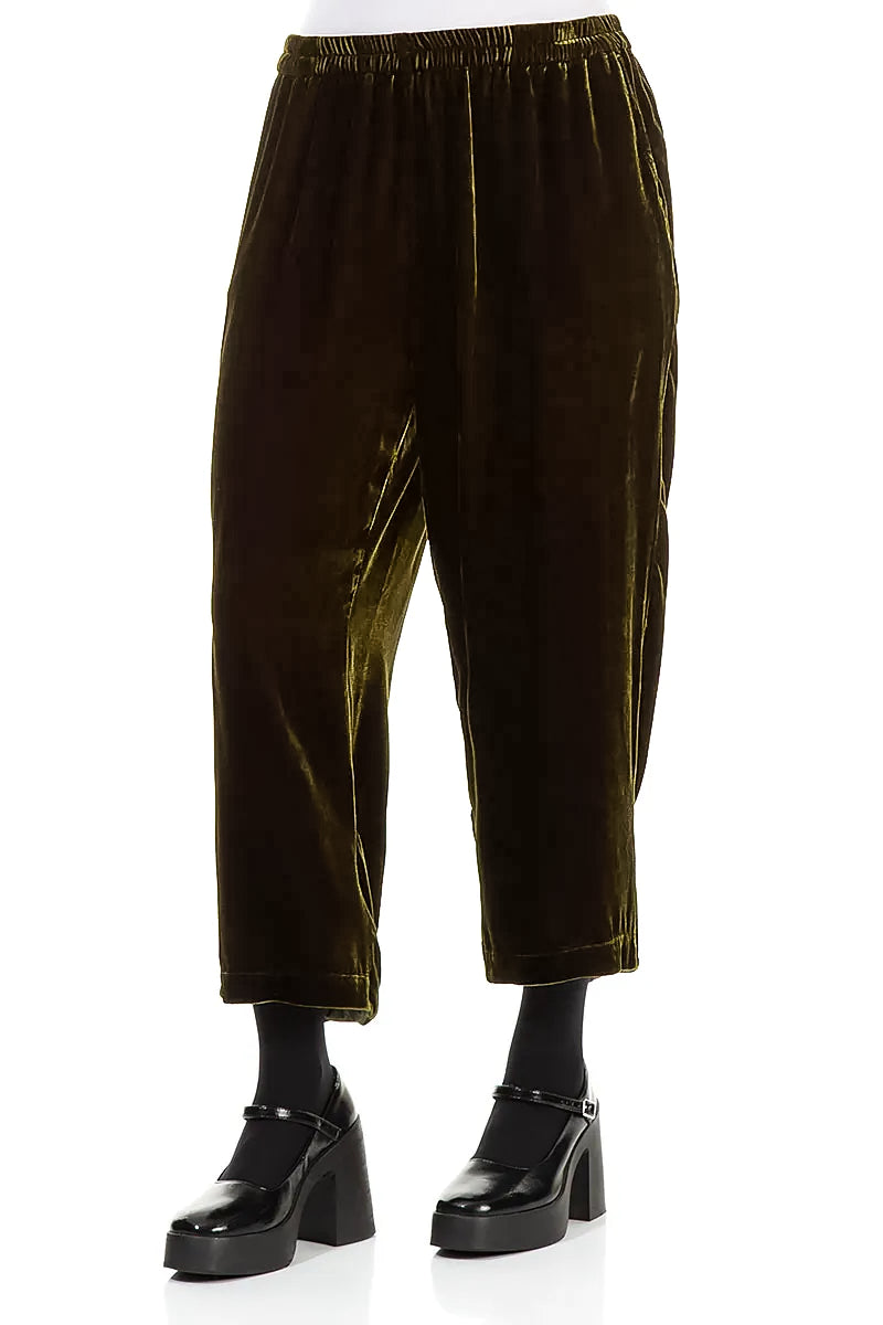 Pantalon fuselé en velours de soie Golden Sage