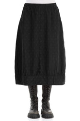 Taper Dotty Black Silk Skirt 1