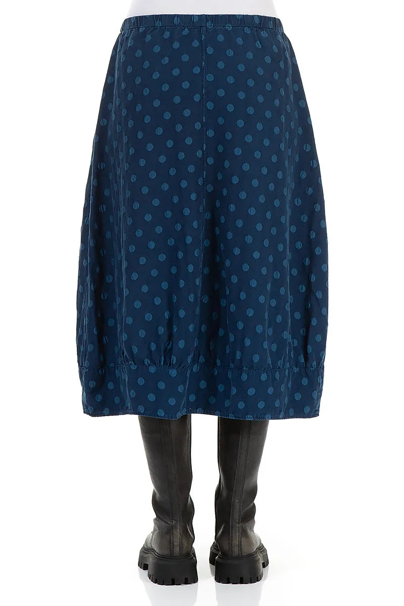 Taper Dotty Royal Blue Silk Skirt 2