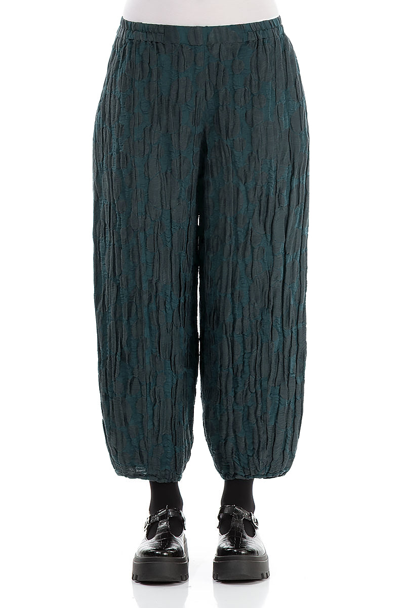 Taper Forest Grey Circle Silk Linen Trousers 1