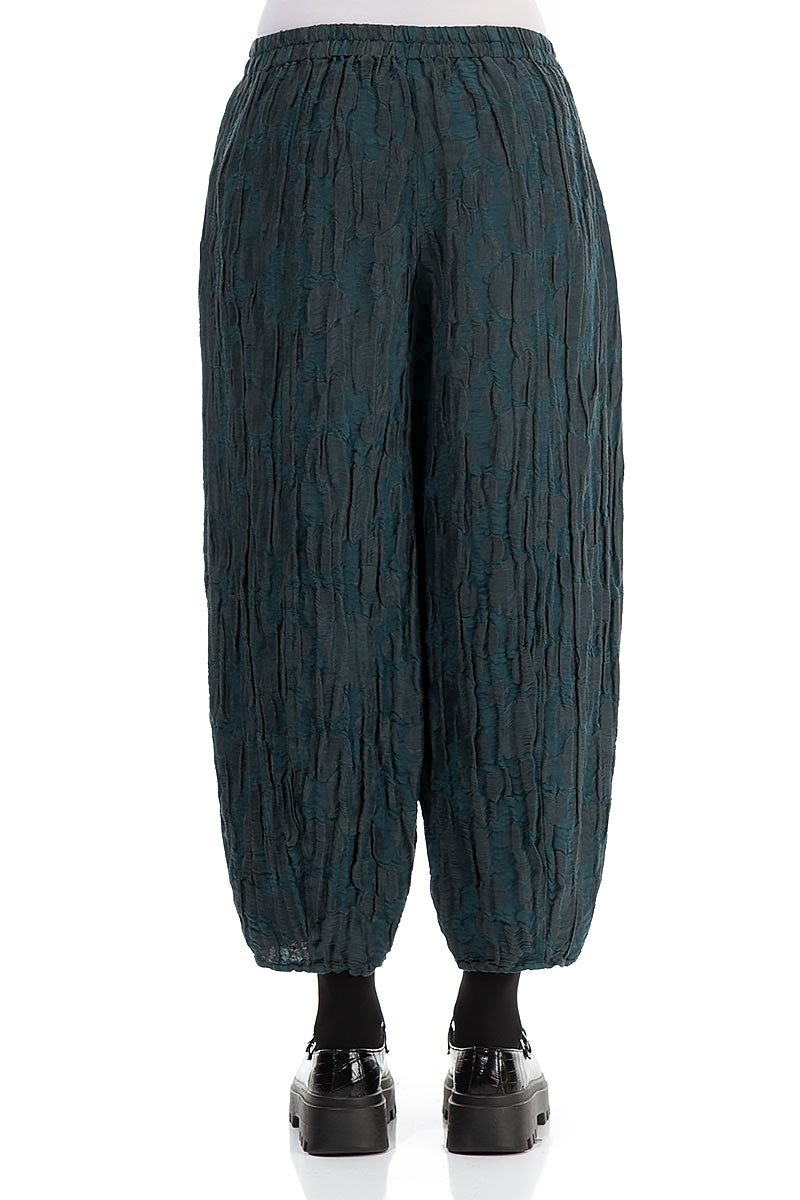 Taper Forest Grey Circle Silk Linen Trousers 2