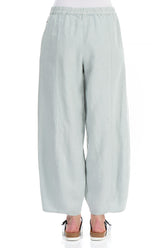 Taper Light Grey Linen Trousers 2