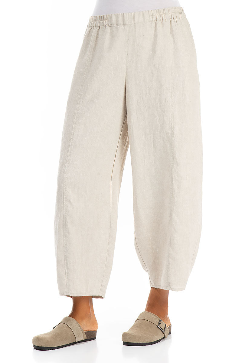 Taper Natural Linen Trousers 3