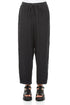 Taper Tie Up Graphite Textured Linen Trousers 1