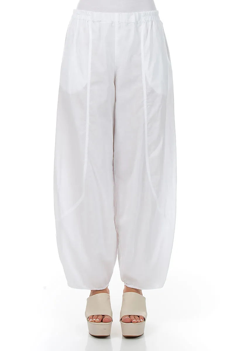 Taillierte Hose aus weißer Baumwolle