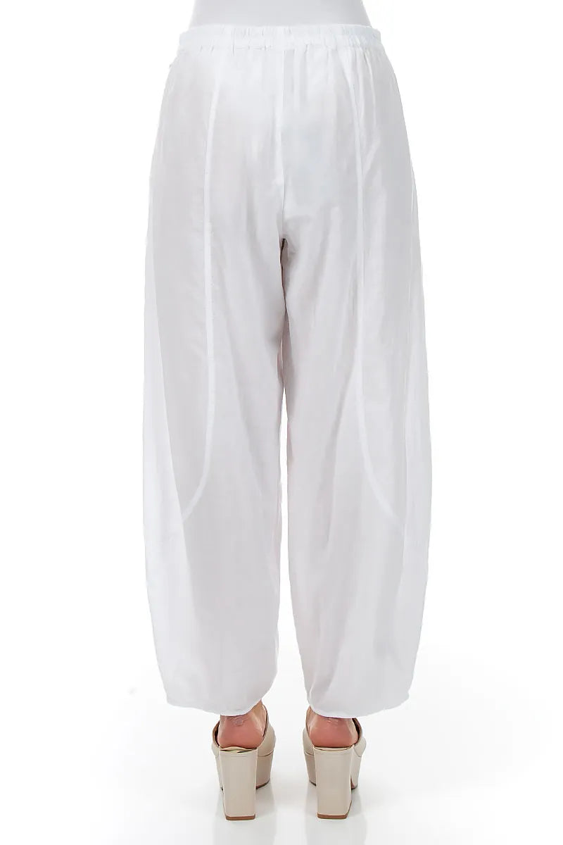 Taillierte Hose aus weißer Baumwolle