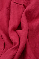 Taper Wide Raspberry Linen Trousers 5