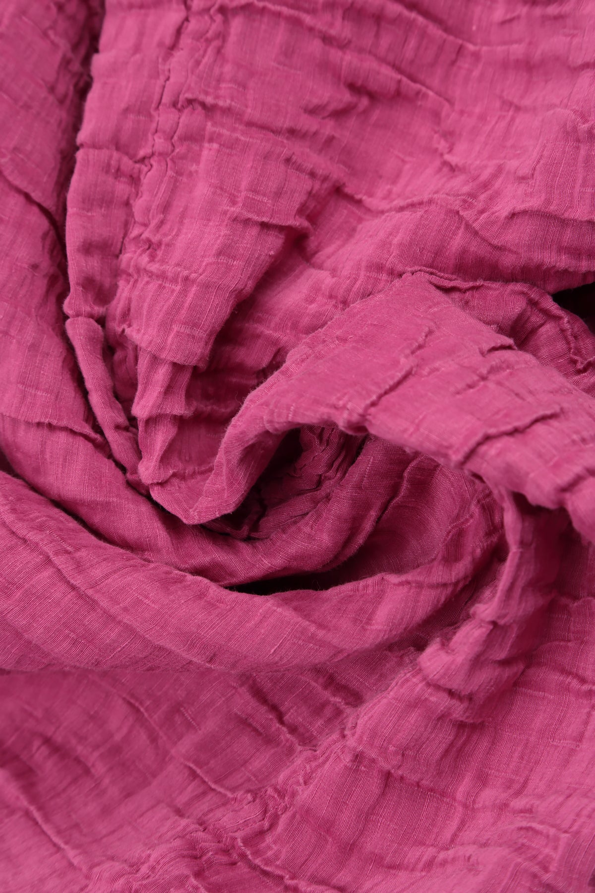 Tapered Barrel Fuchsia Crinkled Silk Linen Trousers 5