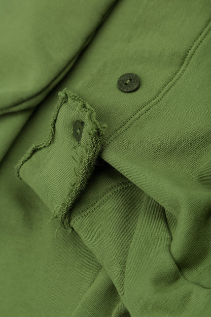 Pantalon fuselé en coton French Terry Vert trèfle