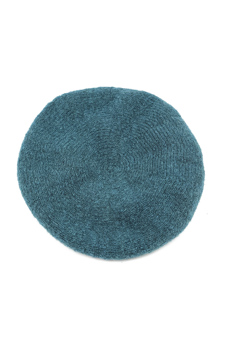 Teal Knitted Wool Beret 4
